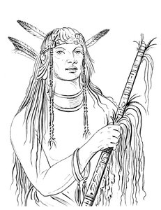 Portret van Muisgekleurde Veer, Native American man, 1841