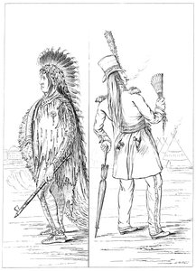 Wi-Jun-Jon in inheemse kleding en in reglementair uniform, 1841