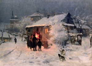 Het Kerstlied in Oekraïne door Mykola Kornylijowytsch Pymonenko