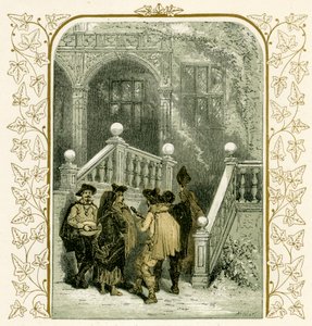 Kerstzangers - illustratie door Birket Foster