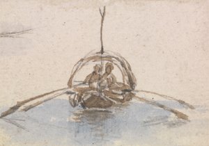 Een van een groep van drie studies van gondels door Myles Birket Foster