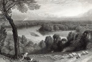 De Theems vanaf Richmond Hill, gegraveerd door J. Saddler, gedrukt door Cassell, Petter en Galvin