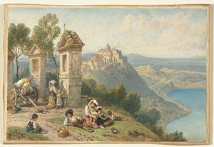 Uitzicht op Castel Gandolfo, ca. 1870s