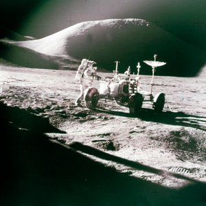 Astronaut met Maanwagen op de Maan, 1970s