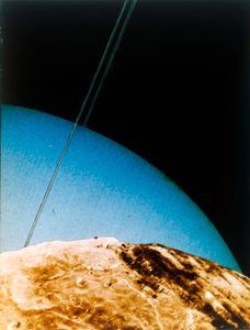 Uranus gezien vanaf Miranda, 1986 door NASA Images