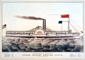 Stoomboot Empire State, die Buffalo en Chicago verbindt ... (gekleurde druk)