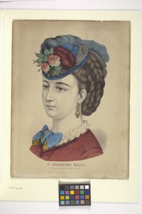 Een Broadway-schoonheid door N. and Ives J.M. (1824 95) Currier