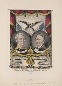 Groot nationaal Whig-banner, ca. 1848 door Currier and Ives