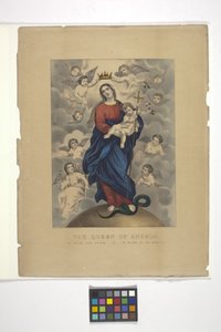 Koningin Der Engelen door N. and Ives J.M. (1824 95) Currier