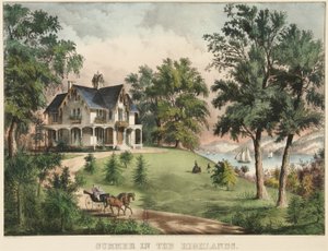 Zomer in de Hooglanden door Currier and Ives