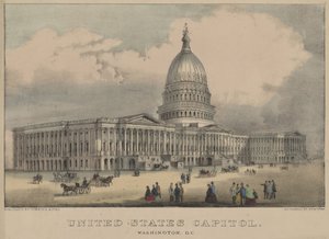 Capitool van de Verenigde Staten, Washington, D.C. 1872 (kleur lithografie) door Currier and Ives