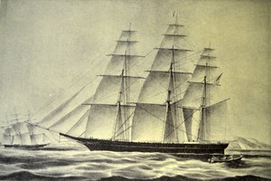 Illustratie van Currier & Ives 19e Eeuw. Het Clipperschip Hurricane door N. and Ives, J.M. Currier