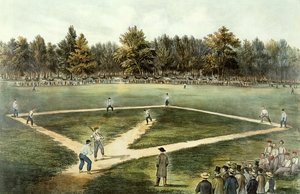 Het Amerikaanse Nationale Honkbalspel - Grote Wedstrijd in Elysian Fields, Hoboken, NJ, 1866
