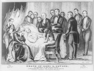 Zachary Taylor op zijn sterfbed in het Witte Huis, 1850