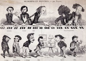 De serie "Muzikanten en Schilders" uit "Le Petit journal pour rire" door Nadar