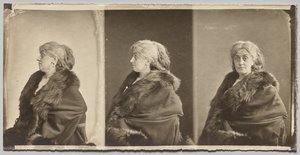 Portret van Ernestine Nadar, de vrouw van de kunstenaar, met bontstola door Nadar