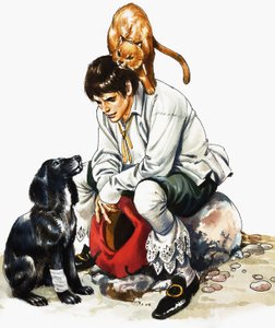 Dick Whittington () plus kat en hond