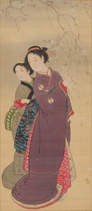 Schoonheden onder kersenbloesems door Nagasawa Rosetsu