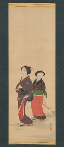 Twee vrouwen en een puppy, voor 1785