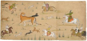 Raja Balwant Dev Singh op tijgerjacht, ca. 1750
