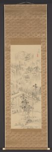 Bomen in de wolken op gelaagde bergen (Jûzan umbokuzu) door Nakabayashi Chikuto