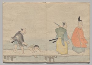 Scène uit Het Kōrin Prentenboek (Deel 1) door Nakamura Hochu