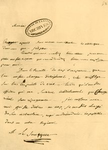Brief van Napoleon aan Le Saucquer, oorlogsklerk, 3 juni 1791, 1921 door Napoleon Bonaparte I