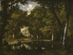 Vijver in het bos door Narcisse Virgile Diaz de la Peña