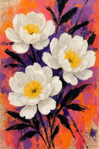 Abstracte pioenrozen in bloei door Natalie Bruns