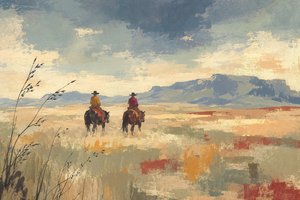 Cowboys op de uitgestrekte vlakten