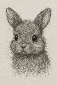 Tekening van een schattig konijntje door Natalie Bruns