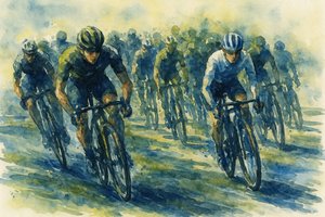 Dynamische wielerwedstrijd door Natalie Bruns