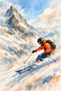 Dynamische alpineskiër door Natalie Bruns