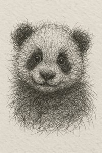 Pluizig pandababy door Natalie Bruns