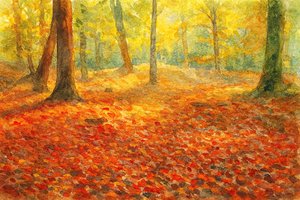 Gouden herfstbos door Natalie Bruns