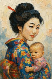 Japanse moeder en kind