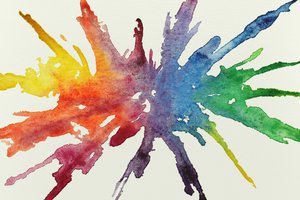 Regenboog-aquarelvlek door Natalie Bruns