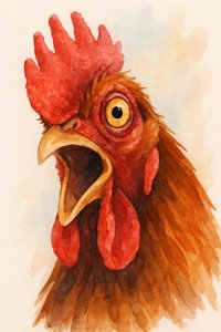 Portret van een krijsende haan