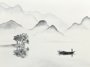 Rustig bergmeerboot door Natalie Bruns
