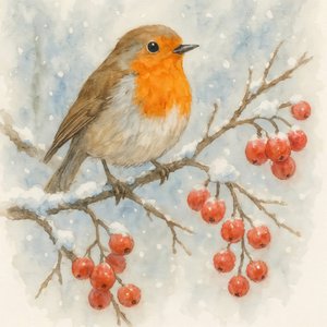Sneeuwroodborstje door Natalie Bruns