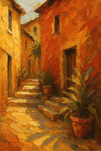 Trappen in Sunlit Village