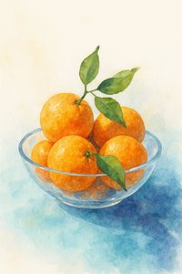Aquarel: stilleven met citrusvruchten