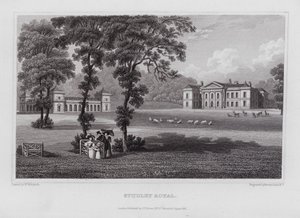 Studley Royal door Nathaniel (after) Whittock