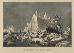 Bevroren in het ijs, 1876-94 door Currier and Ives