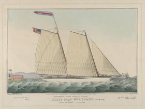 Buitengewone Express over de Atlantische Oceaan - Pilootboot William J. Romer, Kapitein McGuire, ..., 1846 door Nathaniel Currier