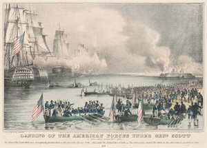 Landing van de Amerikaanse troepen onder Genl. Scott: Bij Vera Cruz 9 maart 1847