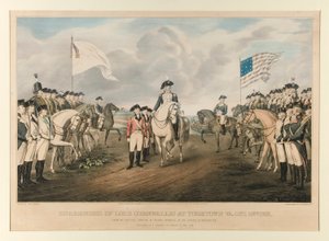 Overgave van Cornwallis in Yorktown, Va. 19 okt 1781 / Van het originele schilderij door kolonel Trumbull, geschilderd door John Trumbull