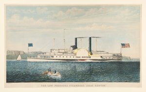 De lage druk stoomboot door Nathaniel Currier