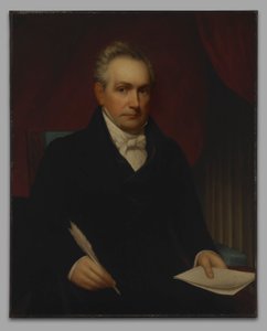 De Eerwaarde Roger Minnot Sherman (1773-1844), B. A. 1792, M. A. 1795, LL.D. 1829, (kopie naar zijn eerdere portret van 1840) door Nathaniel Jocelyn