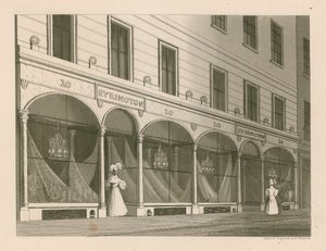 Winkelgevel voor Messrs Everington, India sjaal magazijn, 10 Ludgate Street, Londen
